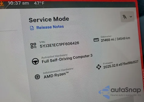 2023 Tesla Model 3 from USA, damaged, VIN 5YJ3E1EC1PF606426